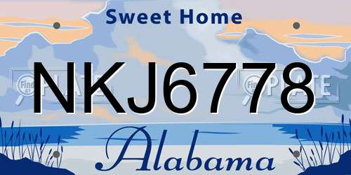 NKJ6778 Alabama License Plate
