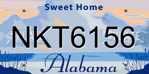 NKT6156 Alabama License Plate