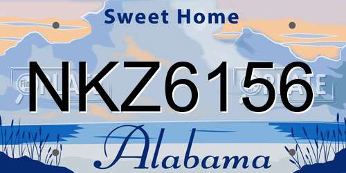 NKZ6156 Alabama License Plate