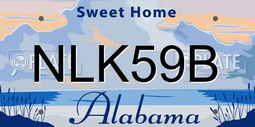NLK59B Alabama License Plate