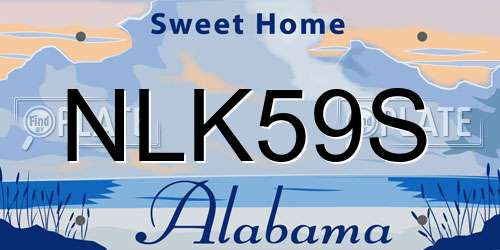 NLK59S Alabama License Plate