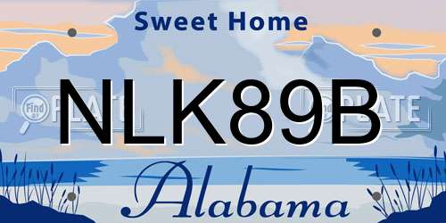 NLK89B Alabama License Plate