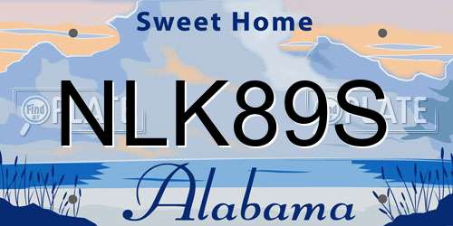 NLK89S Alabama License Plate