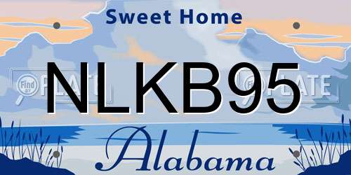 NLKB95 Alabama License Plate