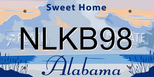 NLKB98 Alabama License Plate