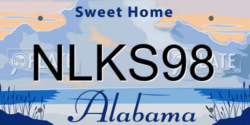 NLKS98 Alabama License Plate