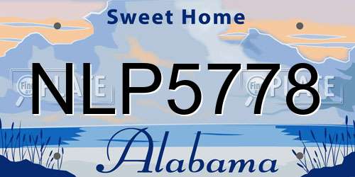 NLP5778 Alabama License Plate