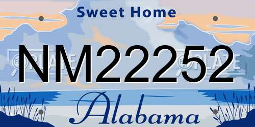 NM22252 Alabama License Plate