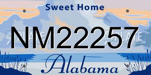 NM22257 Alabama License Plate