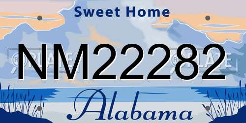 NM22282 Alabama License Plate
