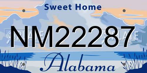 NM22287 Alabama License Plate