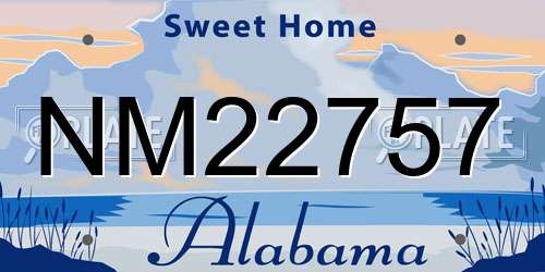 NM22757 Alabama License Plate