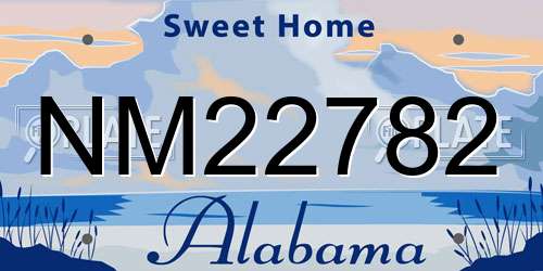 NM22782 Alabama License Plate