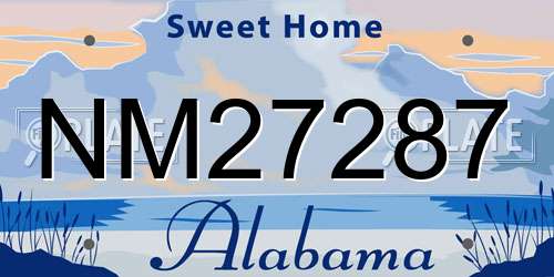 NM27287 Alabama License Plate