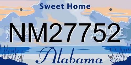 NM27752 Alabama License Plate