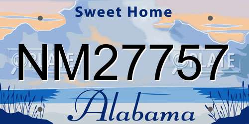 NM27757 Alabama License Plate