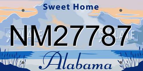NM27787 Alabama License Plate