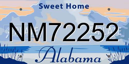 NM72252 Alabama License Plate