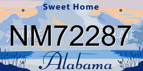 NM72287 Alabama License Plate
