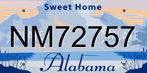 NM72757 Alabama License Plate