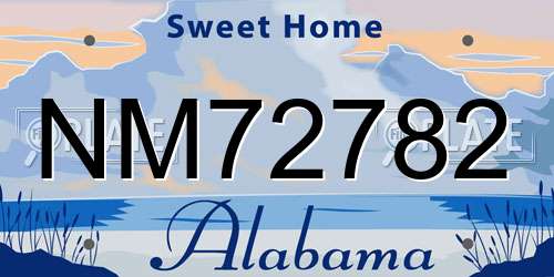 NM72782 Alabama License Plate