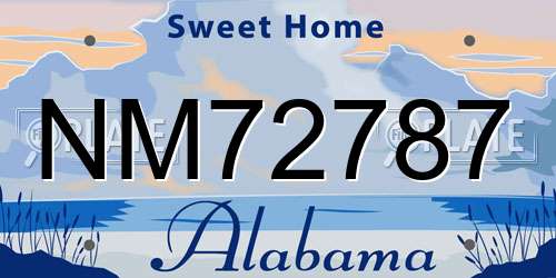 NM72787 Alabama License Plate
