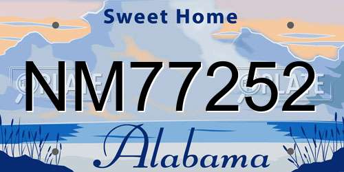 NM77252 Alabama License Plate