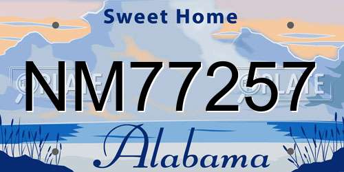 NM77257 Alabama License Plate