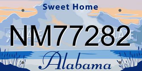 NM77282 Alabama License Plate