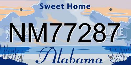 NM77287 Alabama License Plate