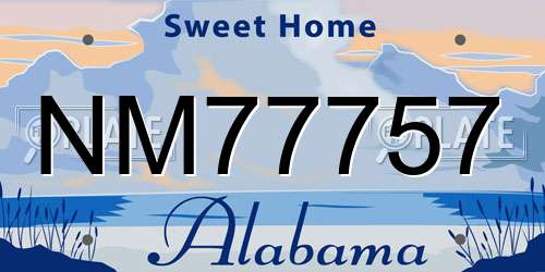 NM77757 Alabama License Plate
