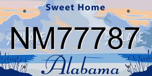 NM77787 Alabama License Plate