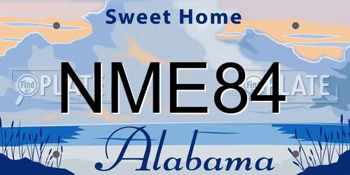 NME84 Alabama License Plate