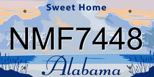 NMF7448 Alabama License Plate
