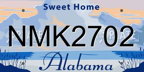 NMK2702 Alabama License Plate