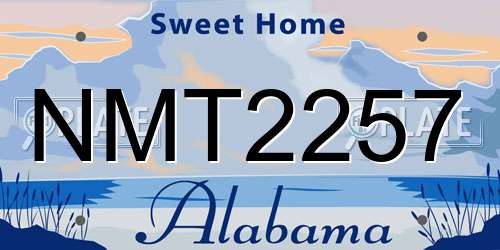 NMT2257 Alabama License Plate