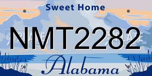 NMT2282 Alabama License Plate