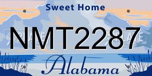 NMT2287 Alabama License Plate