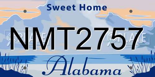 NMT2757 Alabama License Plate