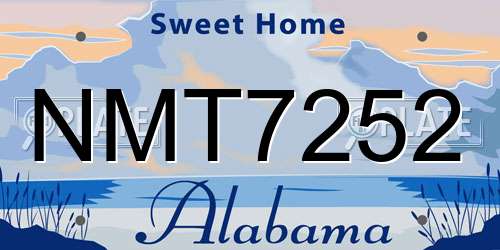 NMT7252 Alabama License Plate