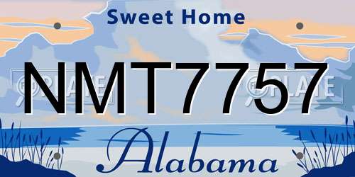 NMT7757 Alabama License Plate