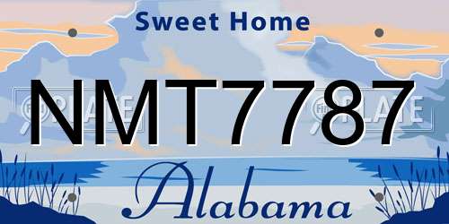 NMT7787 Alabama License Plate