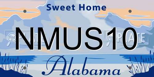 NMUS10 Alabama License Plate
