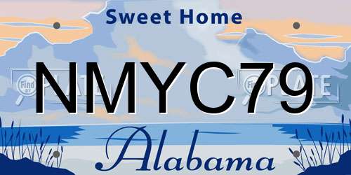 NMYC79 Alabama License Plate