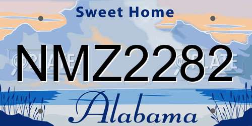 NMZ2282 Alabama License Plate