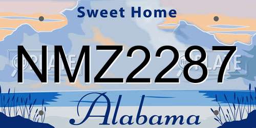NMZ2287 Alabama License Plate