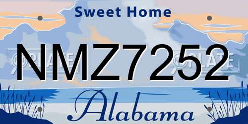 NMZ7252 Alabama License Plate