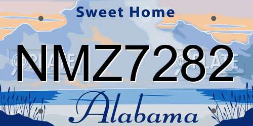 NMZ7282 Alabama License Plate