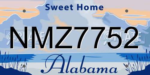 NMZ7752 Alabama License Plate