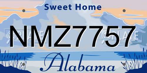 NMZ7757 Alabama License Plate